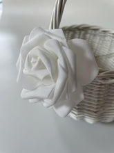 Load image into Gallery viewer, WHITE basket, Easter basket, flower girl basket, wedding basket, sensory basket, egg hunt basket, flower basket, wicker basket, 3 sizes
