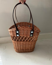Load image into Gallery viewer, Wicker bag, shopping basket, wicker basket, rattan bag, handmade bag with handles

