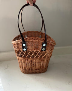 Wicker bag, shopping basket, wicker basket, rattan bag, handmade bag with handles