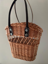 Load image into Gallery viewer, Wicker bag, shopping basket, wicker basket, rattan bag, handmade bag with handles
