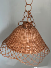 Load image into Gallery viewer, Wicker lampshade, Wicker Pendant Light, Wicker lamp fixture, Rattan pendant, wicker hanging light, wicker chandelier
