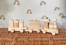 Load image into Gallery viewer, Wooden train with blocks, wooden toy,
