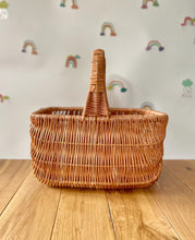 Load image into Gallery viewer, beautiful wicker basket, shopping basker, flower basket, harvest basket
