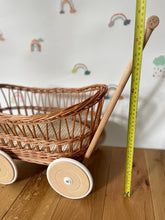 Load image into Gallery viewer, Beautiful wicker stroller, wicker pram, wicker Moses basket
