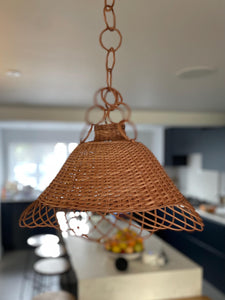 Wicker lampshade, Wicker Pendant Light, Wicker lamp fixture, Rattan pendant, wicker hanging light, wicker chandelier