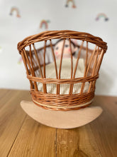 Load image into Gallery viewer, Luxury dolls crib, wicker cradle. Handmade bedding of your choice included, Natural
