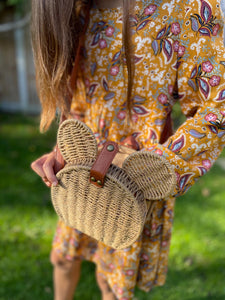 Minnie shoulder bag, mickey bag, woven bag