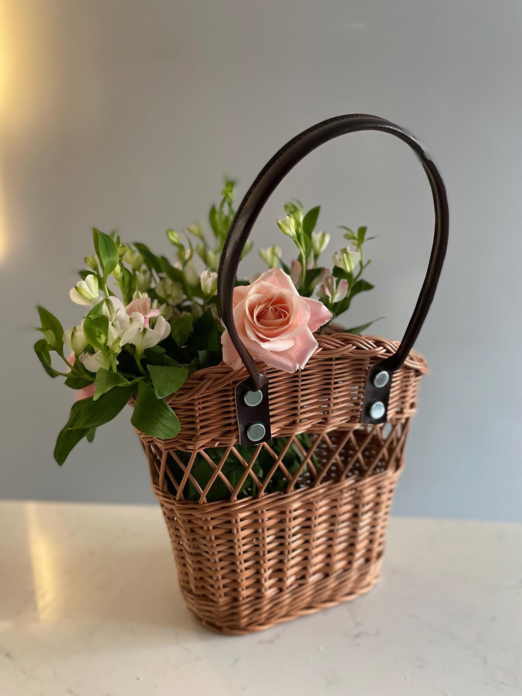 Wicker bag, shopping basket, wicker basket, rattan bag, handmade bag with handles