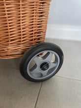 Load image into Gallery viewer, Wicker shopping trolley, adult shopping basket m, shopping trolley, wicker shopping cart, rattan shop trolley, willow shopping basket
