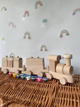 Load image into Gallery viewer, Wooden train with blocks, wooden toy,
