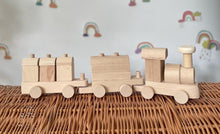 Load image into Gallery viewer, Wooden train with blocks, wooden toy,
