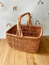 Load image into Gallery viewer, beautiful wicker basket, shopping basker, flower basket, harvest basket
