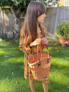 Wicker bag, shopping basket, wicker basket, rattan bag, handmade bag with handles