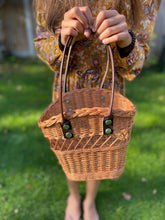 Load image into Gallery viewer, Wicker bag, shopping basket, wicker basket, rattan bag, handmade bag with handles
