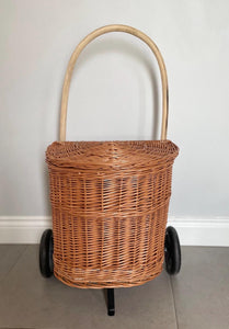 Wicker shopping trolley, adult shopping basket m, shopping trolley, wicker shopping cart, rattan shop trolley, willow shopping basket