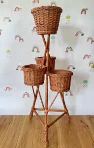 Wicker plant stand, plant display, rattan plant stand, plant holder, indoor plant stand,