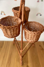 Load image into Gallery viewer, Wicker plant stand, plant display, rattan plant stand, plant holder, indoor plant stand,
