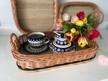 Load image into Gallery viewer, Wicker breakfast tray, wicker tea tray, wicker serving tray, decorative tray, breakfast tray,

