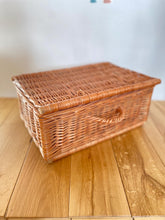 Load image into Gallery viewer, Wicker humper basket, wicker suitcase, humper basket, wicker organiser, wicker storage basket,

