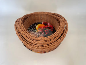 Wicker tray, wicker serving tray, round tray, fruit basket, breakfast basket