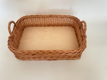 Load image into Gallery viewer, Wicker tray, wicker serving tray, fruit basket, craft basket,hamper basket, breakfast basket
