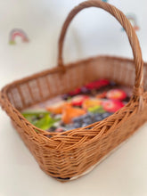 Load image into Gallery viewer, Wicker tray with handle, tray with handle, hamper basket, wicker basket with handle, fruit tray, breakfast tray, unpainted
