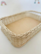 Load image into Gallery viewer, Wicker tray, wicker serving tray, fruit basket, craft basket, breakfast basket
