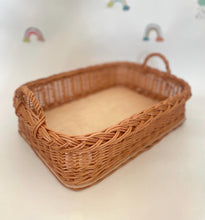 Load image into Gallery viewer, Wicker tray, wicker serving tray, fruit basket, craft basket,hamper basket, breakfast basket
