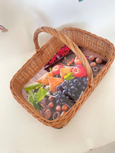 Load image into Gallery viewer, Wicker tray with handle, tray with handle, hamper basket, wicker basket with handle, fruit tray, breakfast tray, unpainted
