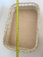 Load image into Gallery viewer, Wicker tray, wicker serving tray, fruit basket, craft basket, breakfast basket
