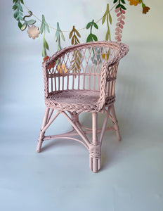 Wicker kids chair, rattan chair, toddler chair, kids chair, wicker armchair, child chair, child wicker furniture, baby armchair, Light pink