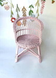 Wicker kids chair, rattan chair, toddler chair, kids chair, wicker armchair, child chair, child wicker furniture, baby armchair, Light pink