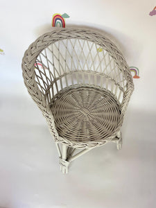 Wicker kids chair, rattan chair, toddler chair, kids chair, wicker armchair, child chair, child wicker furniture, baby armchair, LIGHT GREY