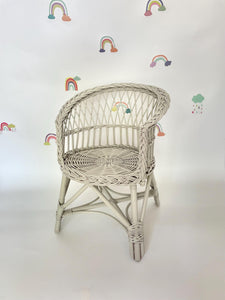 Wicker kids chair, rattan chair, toddler chair, kids chair, wicker armchair, child chair, child wicker furniture, baby armchair, LIGHT GREY