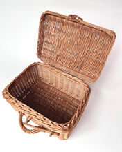 Load image into Gallery viewer, Wicker trunk, wicker suitcase, wicker storage basket, nursery basket, natural
