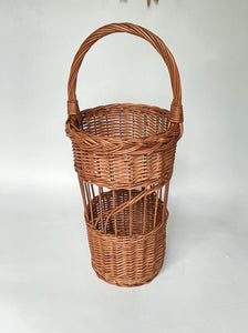 Umbrella Basket With Handle, Umbrella Stand, Wicker Umbrella Storage, Country Wicker Umbrella Stand