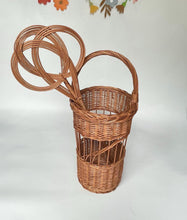 Load image into Gallery viewer, Umbrella Basket With Handle, Umbrella Stand, Wicker Umbrella Storage, Country Wicker Umbrella Stand
