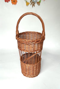 Umbrella Basket With Handle, Umbrella Stand, Wicker Umbrella Storage, Country Wicker Umbrella Stand
