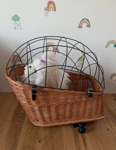 PET dog cat wicker carrier basket bike carrier basket bicycle animal carrier basket large