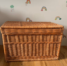 Load image into Gallery viewer, STORAGE basket LARGE toy storage, storage basket,  storage wicker basket kids room, basket with lid, rattan basket, wicker basket
