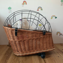 Load image into Gallery viewer, PET dog cat wicker carrier basket bike carrier basket bicycle animal carrier basket large
