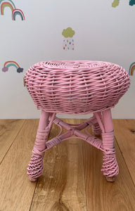 Wicker stool rattan stool kids chair baby chair kids wicker chair wicker chair rattan chair baby stool pink