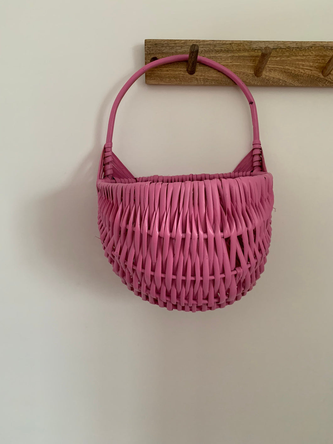 PINK Wall hanging basket for accessories kids room kids decor flower basket