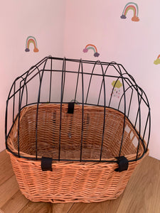 PET dog cat wicker carrier basket | bike carrier basket | bicycle animal carrier basket | M