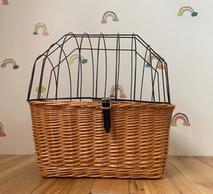 PET dog cat wicker carrier basket | bike carrier basket | bicycle animal carrier basket | M