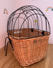 Load image into Gallery viewer, PET dog cat wicker carrier basket | bike carrier basket | bicycle animal carrier basket | M
