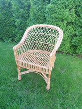 Load image into Gallery viewer, Wicker chair, rattan chair, patio chair, conservatory furniture, Adult chair, adult wicker chair, garden furniture with cushion.
