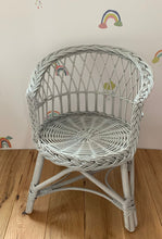 Load image into Gallery viewer, Wicker chair | rattan chair | toddler chair, kids chair, wicker armchair, child chair, child wicker furniture, baby armchair, LIGHT GREY
