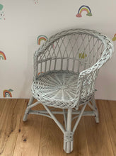 Load image into Gallery viewer, Wicker chair | rattan chair | toddler chair, kids chair, wicker armchair, child chair, child wicker furniture, baby armchair, LIGHT GREY
