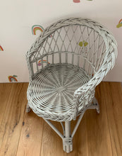 Load image into Gallery viewer, Wicker chair | rattan chair | toddler chair, kids chair, wicker armchair, child chair, child wicker furniture, baby armchair, LIGHT GREY
